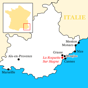 Plan de la région Provence Alpes Côte d'Azur (PACA)